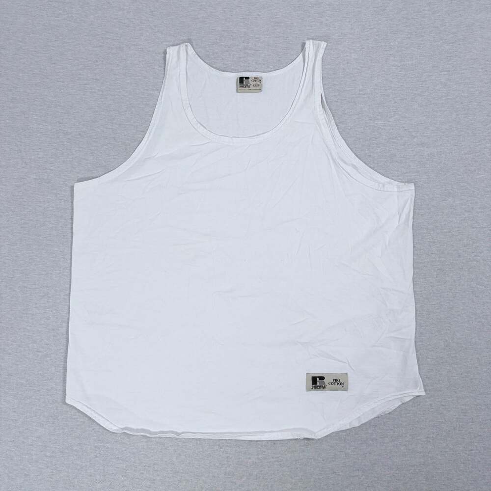 Vintage Russell Athletic Pro Cotton Tank Top White Men's XXL